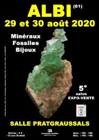 5e SALON MINERAUX FOSSILES BIJOUX d'ALBI (TARN). Du 29 au 30 août 2020 à ALBI. Tarn.  10H00